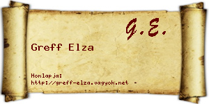 Greff Elza névjegykártya